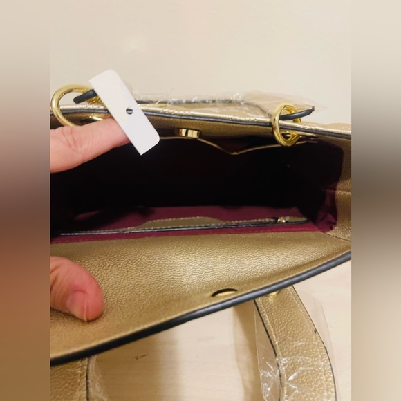 Gold purse stunning gift VEGAN LEATHER New holiday gifts birthday gift - Picture 2 of 11